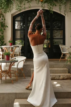 Aairah Crepe Satin Dress In Off-White