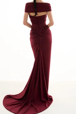Adara Long Dress In Burgundy