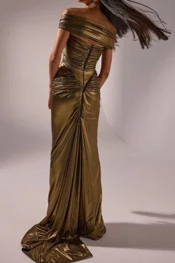 Adara Long Dress In Gold