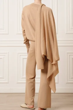Akeem Cashmere Wide-Leg Pants In Dune