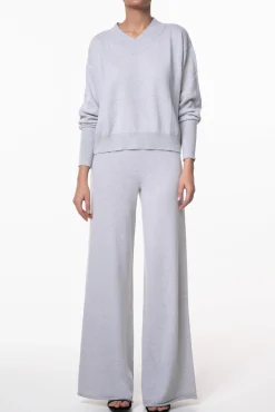 Akeem Cashmere Wide-Leg Pants In Pumice