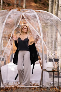 Akeem Cashmere Wide-Leg Pants In Pumice