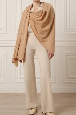 Akeem Cashmere Wide-Leg Pants In Champagne