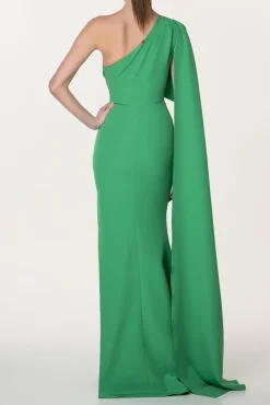 Alba Crepe Long In Dress Emerald