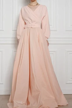Alice Long Dress In Soft-Peach