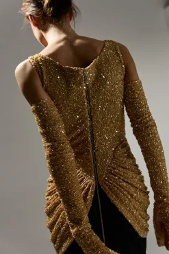 Alisa Dress In Gold-Black
