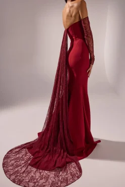 Amada Long Dress In Light-Burgundy