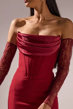 Amada Long Dress In Light-Burgundy