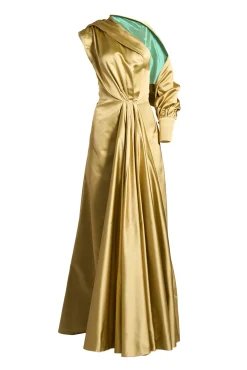 Amani Dress In Gold-Turquoise