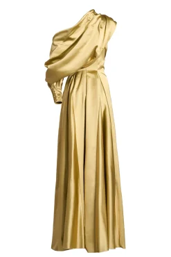 Amani Dress In Gold-Turquoise