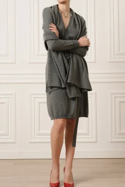Amani V-Neck Wrap Midi Dress In Windsor