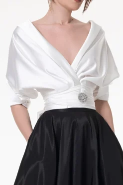 Angelina Satin Shirt In White