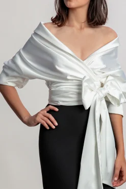 Angelina Satin Shirt In White