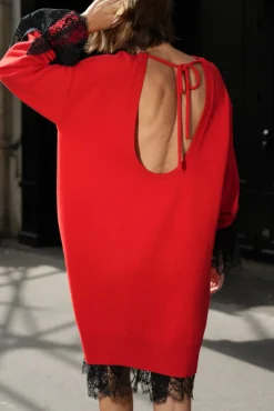Aniel Open Back Wool and Cashmere-blend Dress
