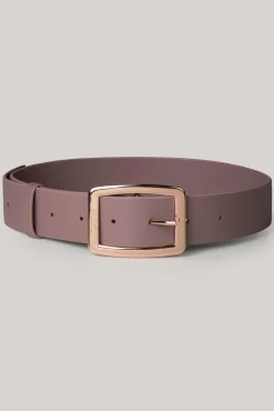 Archway Aubergine Leather Waist Belt With Rose Gold Buckle