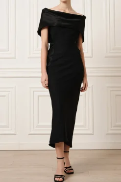 Astrid Open Back Dress In Black