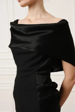 Astrid Open Back Dress In Black