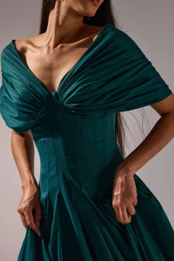 Ava Gown In Forest-Green