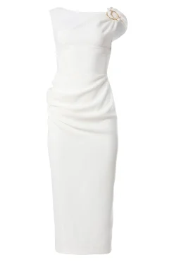 Avra Midi Dress In Off-White