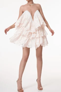 Aydin Boho Short Dress In Ivory