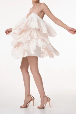 Aydin Boho Short Dress In Ivory