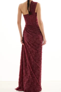 Azra Lace Dress In Burgundy