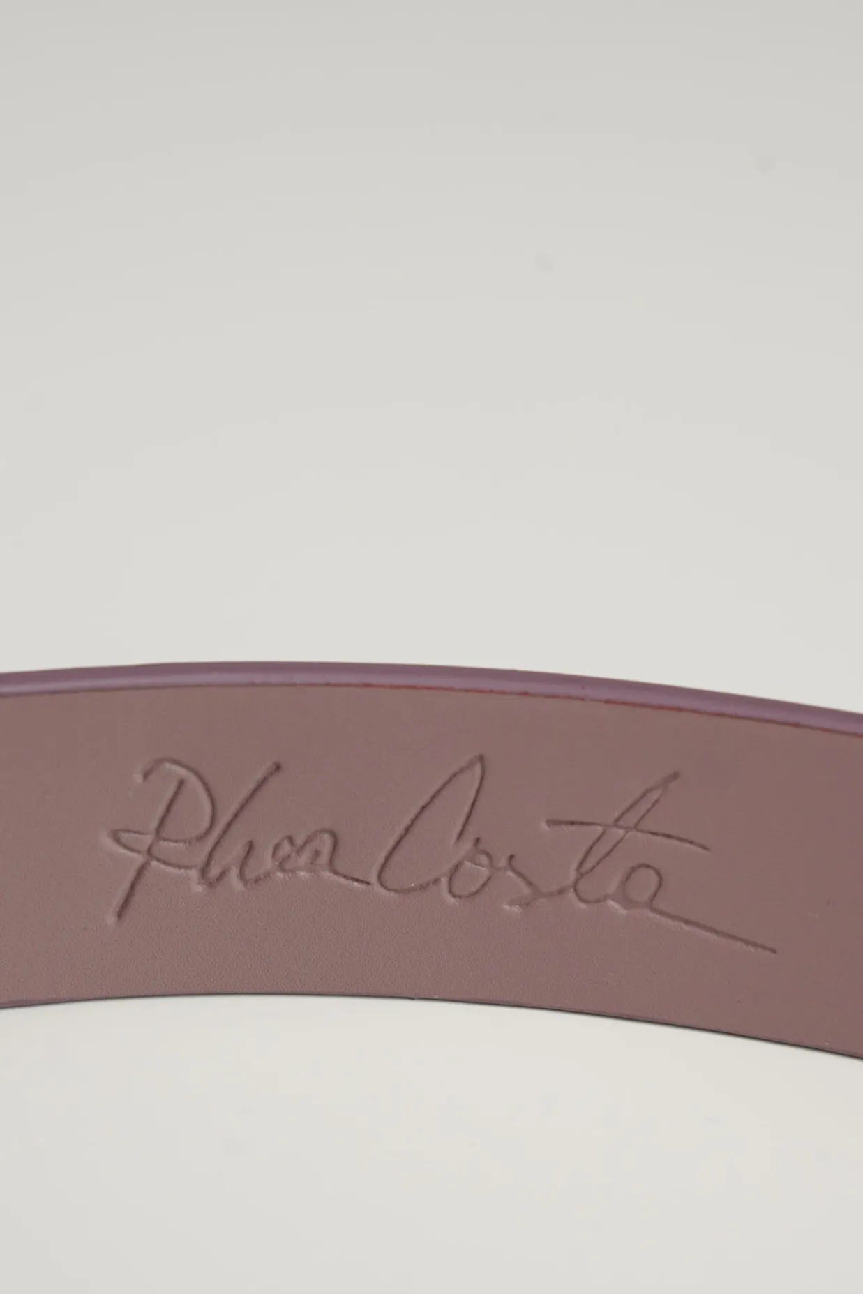 Baroque Aubergine Leather Waist Belt With Silver Buckle