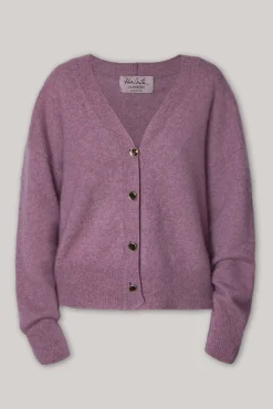 Cassiel Cashmere and Silk-blend Cardigan In Lilla
