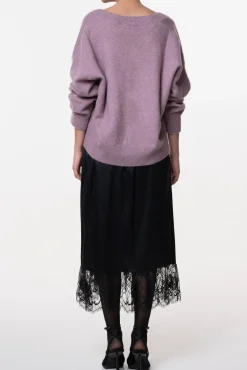 Cassiel Cashmere and Silk-blend Cardigan In Lilla