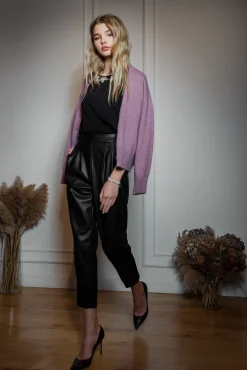 Cassiel Cashmere and Silk-blend Cardigan In Lilla