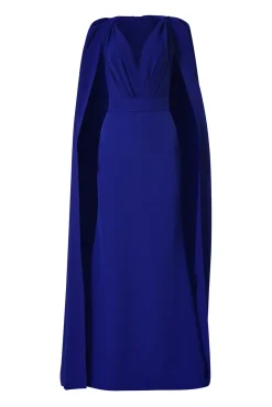 Dalal Cape-Dress In Royal-Blue