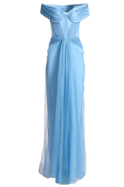 Dalila Tulle Dress In Dusk-Blue