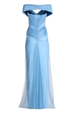 Dalila Tulle Dress In Dusk-Blue