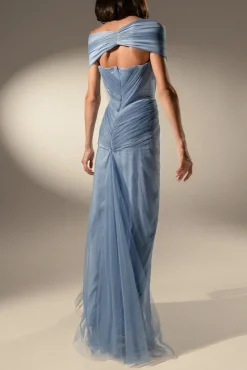 Dalila Tulle Dress In Dusk-Blue
