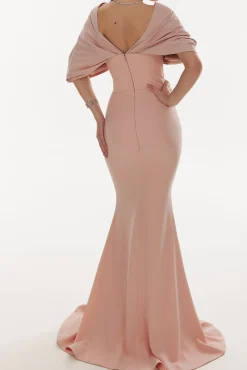 Dina Crepe Taffeta Dress In Blush
