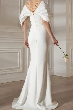 Dina Crepe Taffeta Dress In Off-White