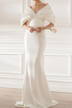 Dina Crepe Taffeta Dress In Off-White