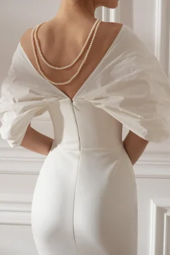 Dina Crepe Taffeta Dress In Off-White