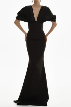 Dina Crepe Taffeta Dress In Black