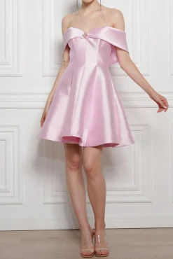 Ellie Mikado Short Dress In Soft-Lilac