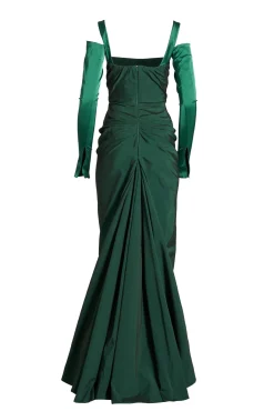 Farah Dress In Forest-Green
