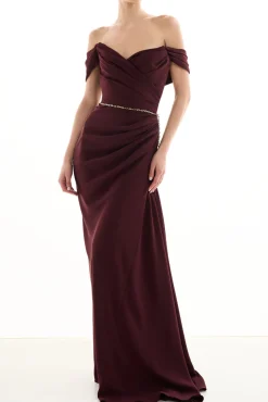 Gaia Long Dress In Burgundy