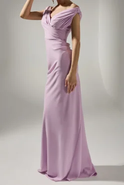 Hedy Long Dress In Pink-Mauve