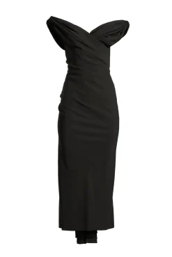 Hedy Midi Crepe Dress In Black