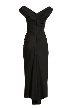 Hedy Midi Crepe Dress In Black