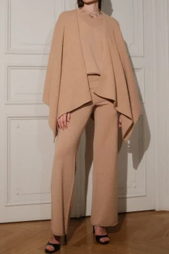 Hera Cashmere Poncho In Dune