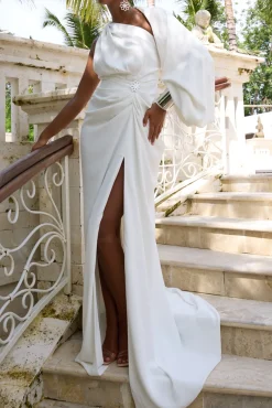 Ira Crepe Dress In Off-White