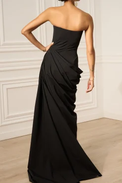 Iris Taffeta Long Dress In Black