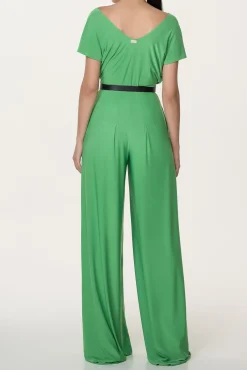 Joan Jersey Jumpsuit In Emerald
