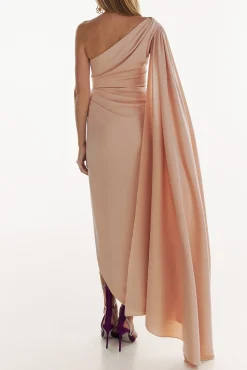 Kelly Crepe Ankle Length Dress in Blush